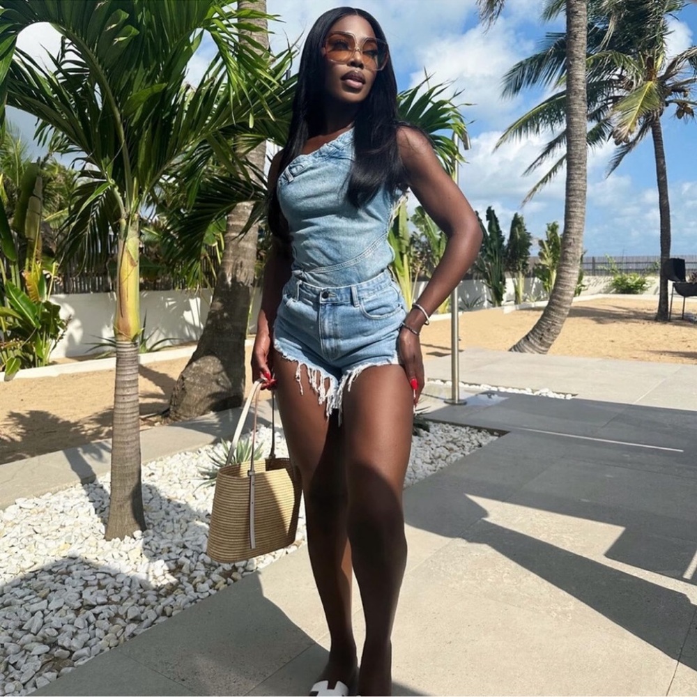 Zara symmetrical denim top - Picture 6 of 8